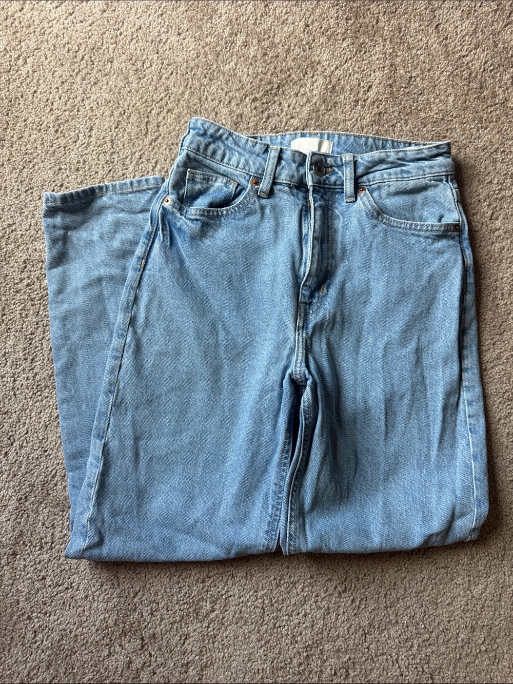 H&M Light Blue High-Rise Straight Jeans